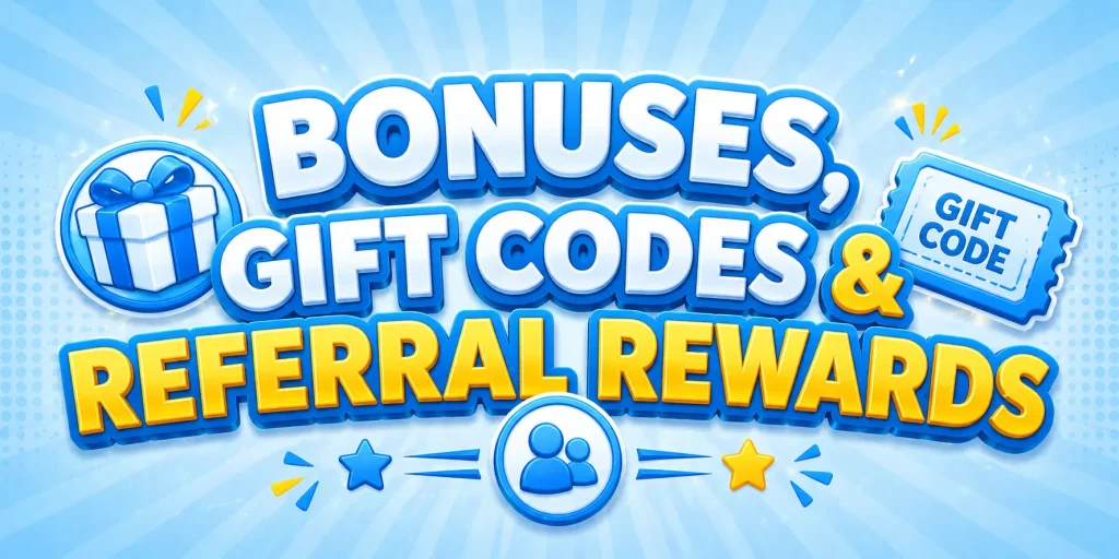 Bonuses, Gift Codes & Referral Rewards
